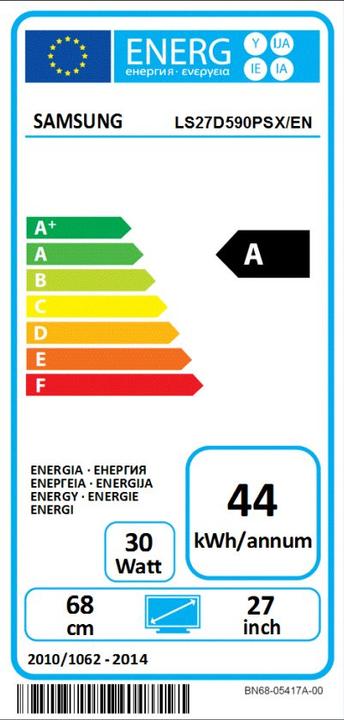 Energy Label Samsung S27d590 (1920 x 1080 pixels)
