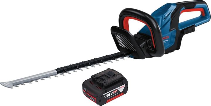 Bosch Professional Bosch GHE 18V-50 Professional Akku Heckenschere 18 V 50 cm Brushless + 1x Akku 5,0 Ah - ohne (Akkuheckenschere)