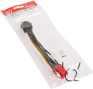 Actual product image Akasa 6-pin PCIe to 8-pin PCIe adapter cable