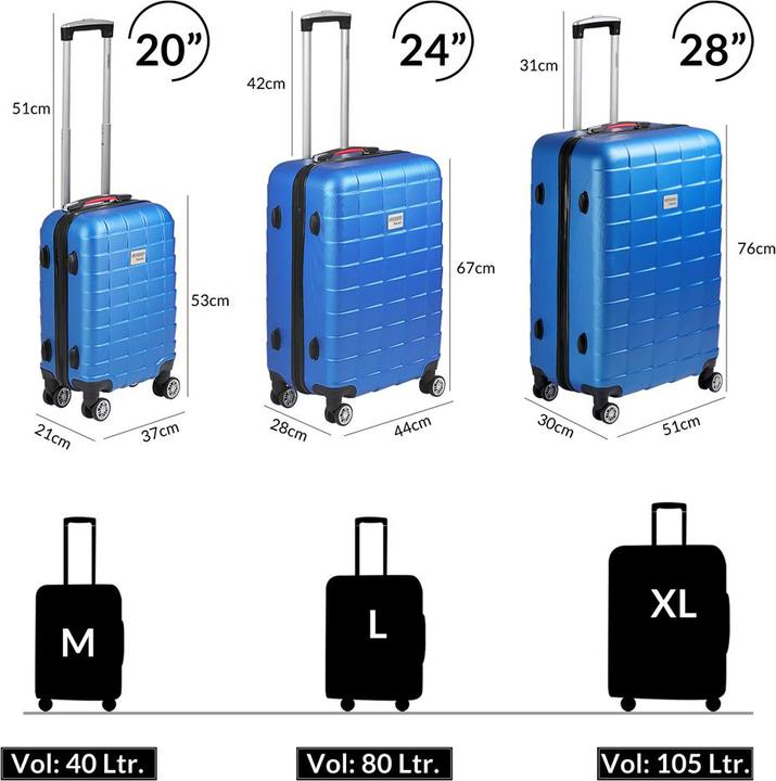 Actual product image Monzana Suitcase set (75 l, M (50 - 90l), XL (from 140l))