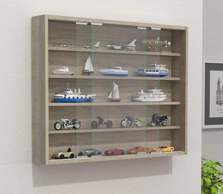 Actual product image VCM Wooden Glass Hanging Display Case Wall Display Case Collectors Deco Showcase Agisa L (77 x 10 x 60 cm)