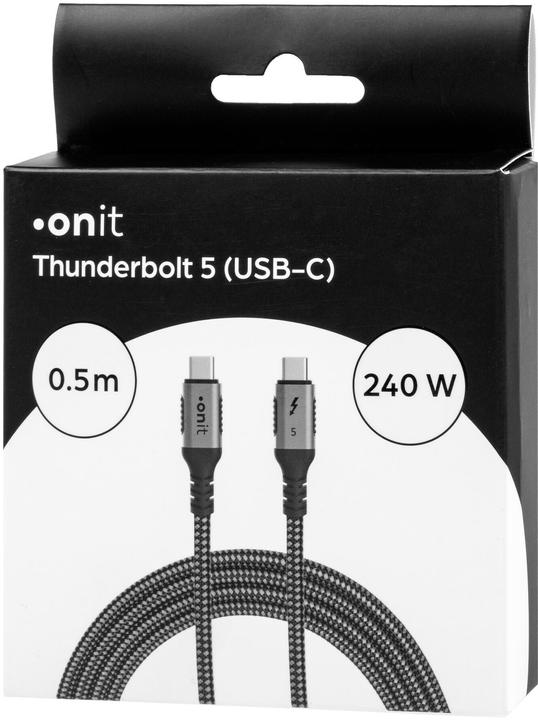 Image du produit Onit Thunderbolt-5-Kabel USB C - USB C 0.5 m, Grau/Schwarz (0.50 m)