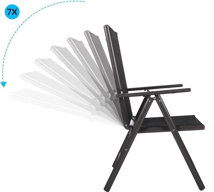 Immagine prodotto VCM Set Sedia pieghevole in alluminio Sedia da giardino con schienale alto