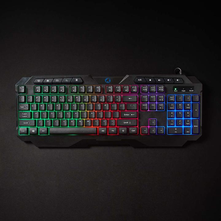 Immagine prodotto Nedis Tastiera da gioco cablata | USB Tipo-A | Tasti a membrana | LED | QWERTY | Layout USA | Lunghezza (Ing. Int., Cablato)