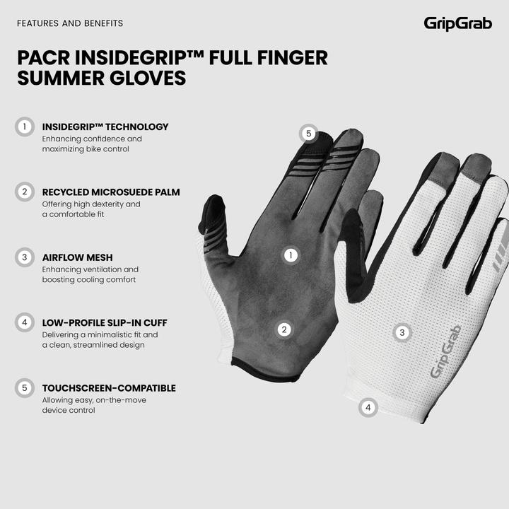 Immagine prodotto GripGrab PACR InsideGrip™ Full Finger Summer Gloves (M)