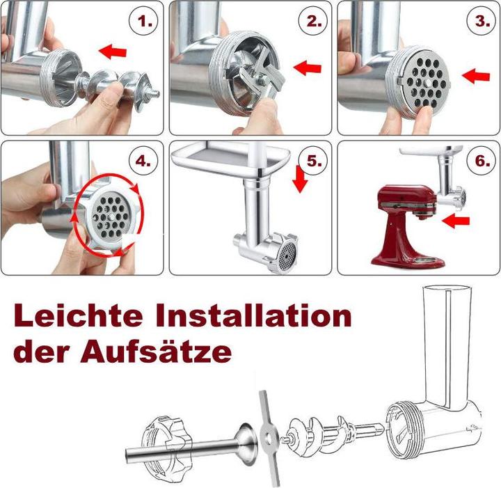 Produktbild Hermex Alternativer Fleischwolf-Aufsatz für KitchenAid Fleischwolfvorsatz
