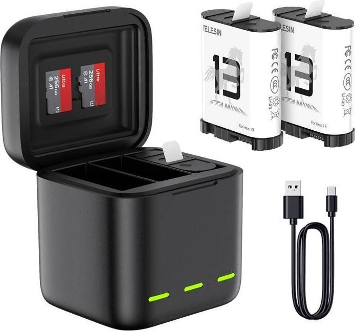 Actual product image Telesin Three-channel battery charger for GoPro Hero 13 Black (S0-BCG-10-TGP) (Hero 13 Black)