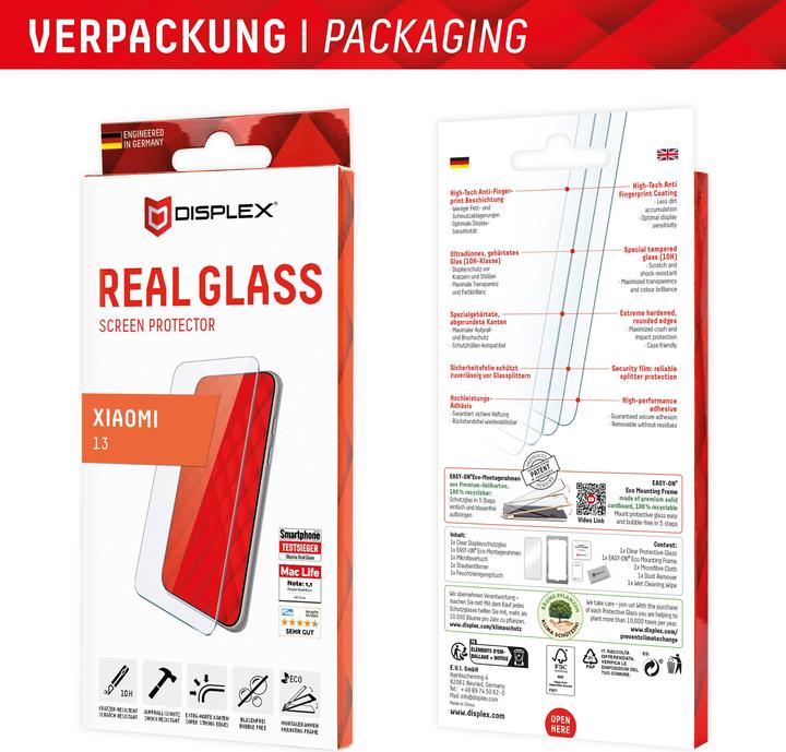 Actual product image Displex Real Glass, 2D Panzerglas (1 Piece, Xiaomi 13)