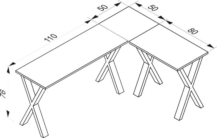 Actual product image VCM X Schreibtisch Eckschreibtisch 160x130x50