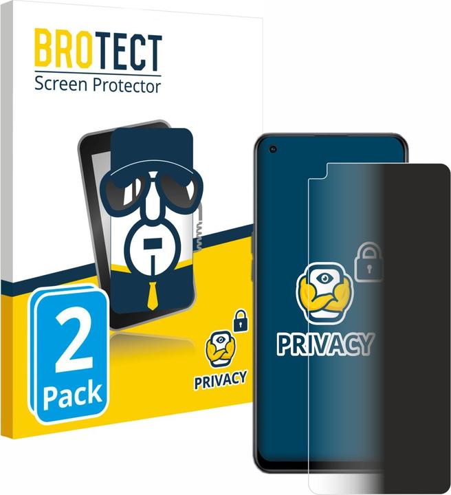 Productafbeelding BROTECT Anti-spionnetje privacyfolie Beschermfolie tegen blauw licht (2 Stuk, Oppo Reno 8 Lite)