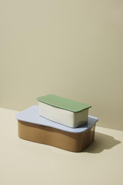 Image du produit Hübsch Amare Desk Organiser Small Sand/Green (24 x 11 x 7 cm, 800 l)