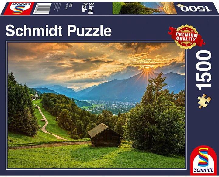 Immagine prodotto Schmidt Spiele Tramonto sul villaggio di montagna di Wamberg (1500 pezzi)