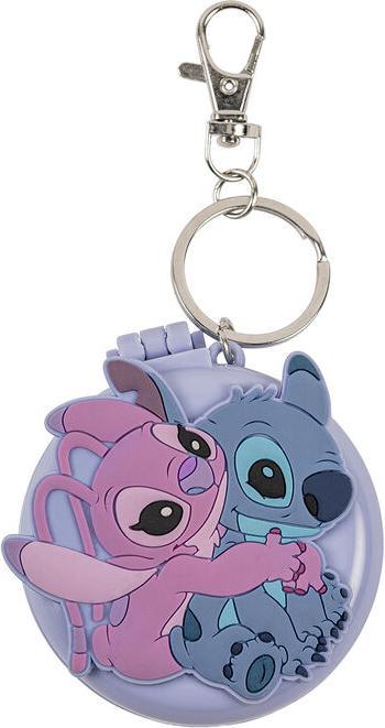 NoName STITCH & ANGEL - Compact Brosse à Cheveux & Miroir en Porte-Clé