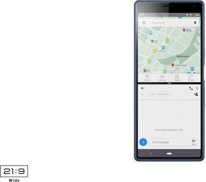 Produktbild Sony Xperia 10 (64 GB, Silver, 6", Hybrid Dual SIM, 13 Mpx, 4G)
