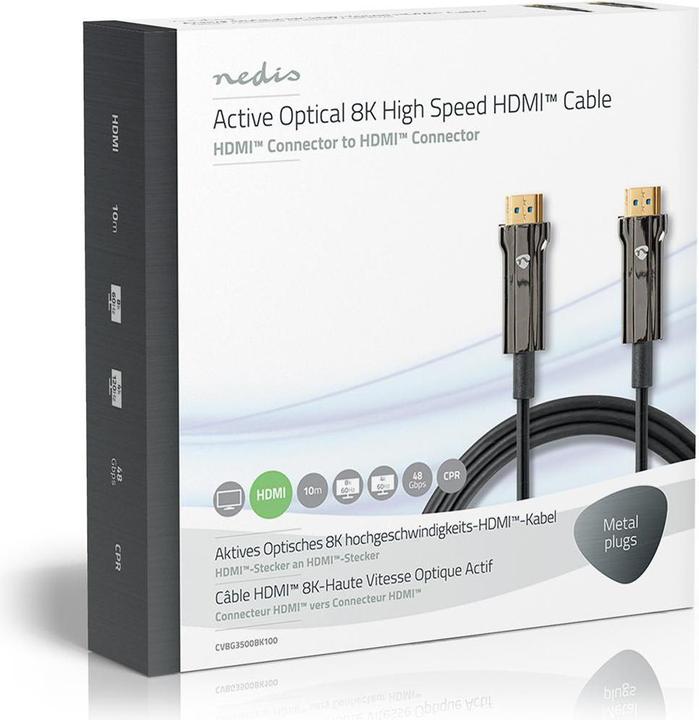 Image du produit Nedis Câble HDMI High Speed avec Ethernet| HDMI mâle|| 8Ka60Hz| - Câble - Numérique/D (10 m, HDMI)