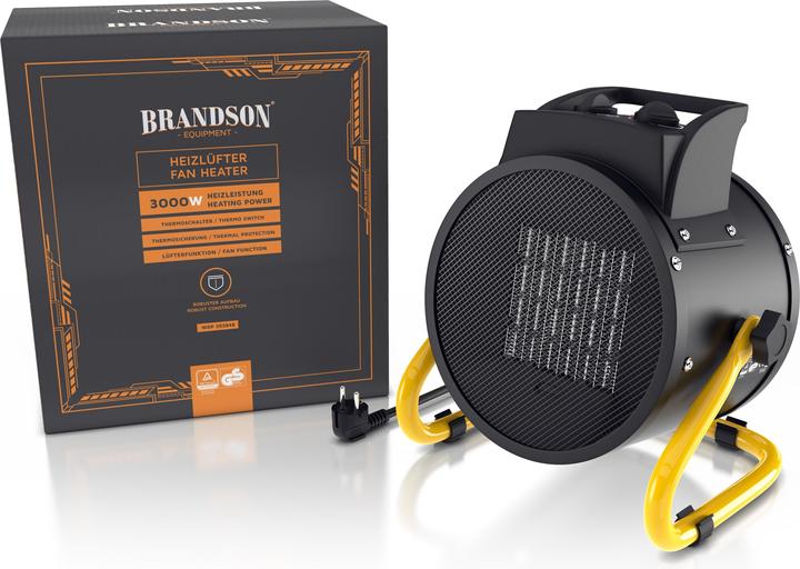 Produktbild Brandson Heizlüfter 3000 Watt, Heizgebläse 3 kW, Keramik Elektroheizgebläse für Baustelle, Keramikheizlüfter (3000 W)