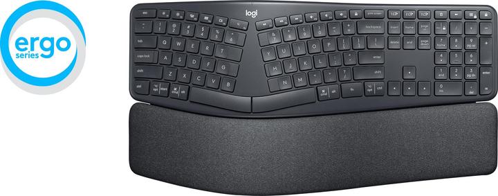Produktbild Logitech ERGO K860 Tastatur RF Wireless + Bluetooth Russisch Graphit (Eng. Int., Kabellos)