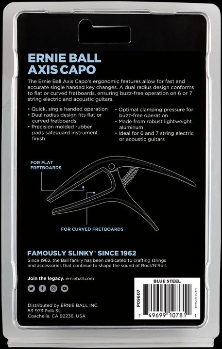 Actual product image Ernie Ball Capo, Axis Capo, Blue Steel (Capo)
