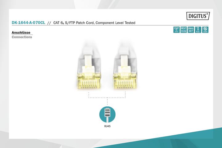 Immagine prodotto Digitus Cavo patch CAT 6A S/FTP, testato a livello di componenti (S/FTP, CAT6a, 7 m)