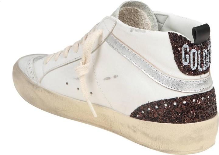 Produktbild Golden Goose mid star in leather and suede with glitter star (38)