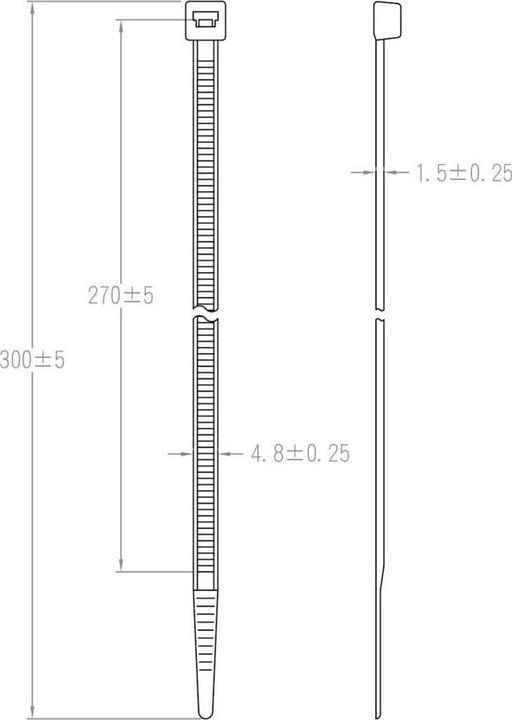 Produktbild Tru Components TC-12523680 Kabelbinder 300 mm 4.8 mm Schwarz 100 St. (300 mm, 100 Stk.)
