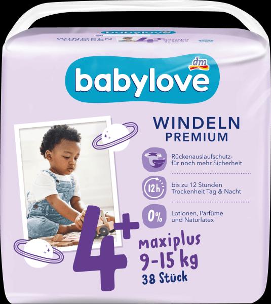 Produktbild dm babylove Premium-Windeln (Gr. 4+, Tragepack, 38 Stück)