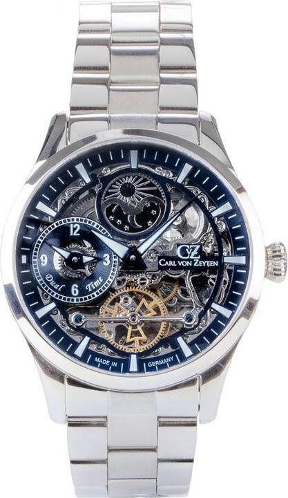 Produktbild Carl von Zeyten CVZ0063BLMS Freiburg Automatik Dual Time 44mm (Analoguhr, 44 mm)