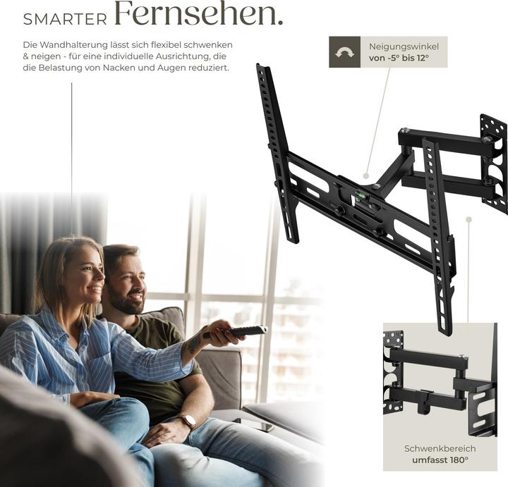 Image du produit tectake Support TV mural (Mur, 55", 50 kg)