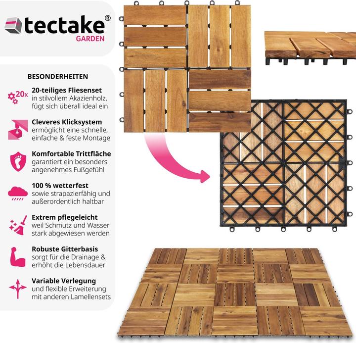 Produktbild tectake Tabula (20 x, 31 x 31 cm)