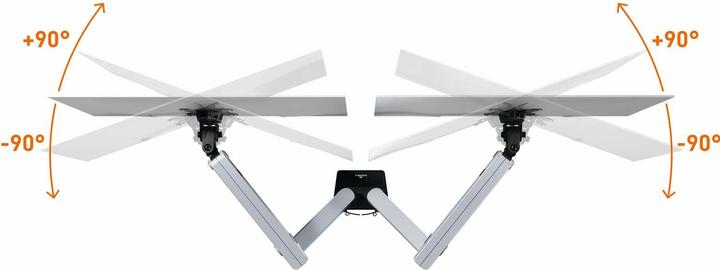 Actual product image Durable Monitor holder. SELECT PLUS w Arm f 2 Mon. tableb. Sil. (Table, 32")