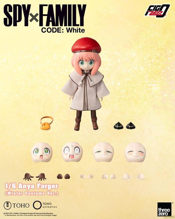 Produktbild ThreeZero Spy x Family Code: White FigZero Actionfigur 1/6 Anya Forger Winter Costume Ver. 17 cm