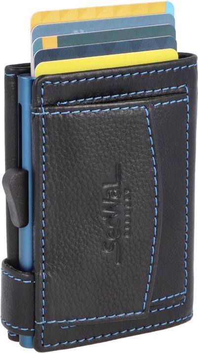 Actual product image SecWal 2 Kartenetui mit Münzfach, schwarz-blau, 10 Karten, RFID