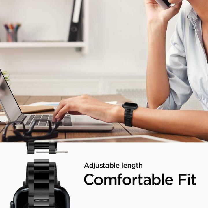 Actual product image Spigen MODERN FIT BAND Apple Watch 4 / 5 / 6 / 7 / 8 / SE (38 / 40 / 41MM) BLACK (38 mm, 40 mm, 41 mm, Stainless steel)