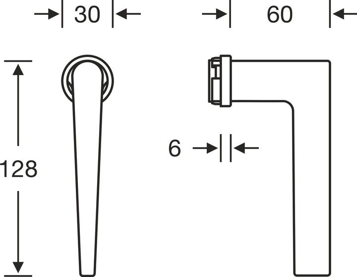 Actual product image FSB Push-in window handle 34 1005 minimalist, silver anodised aluminium (Door handle)