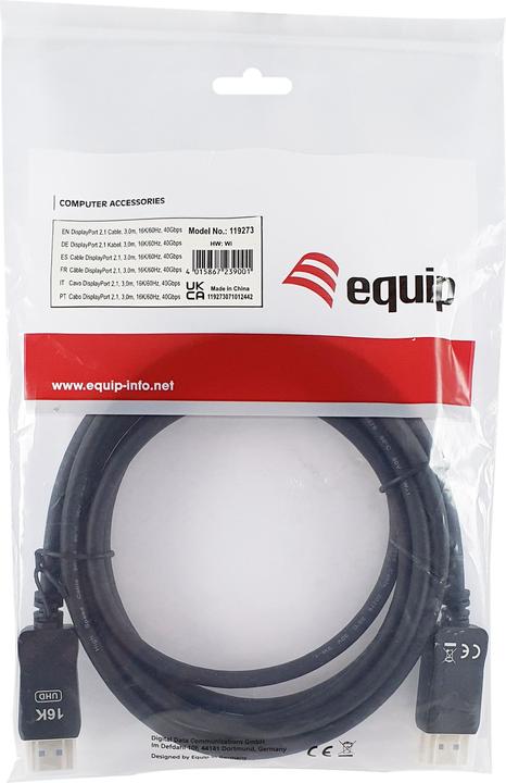 Actual product image equip DisplayPort 2.1 St/St 16K/60Hz comp.HDCP Prem. gr (3 m, DisplayPort)