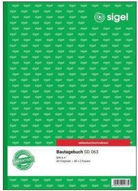 Immagine prodotto Sigel Diario di costruzione Formato carta: DIN A4 Numero di fogli: 3 x 40 fogli. (40 x)