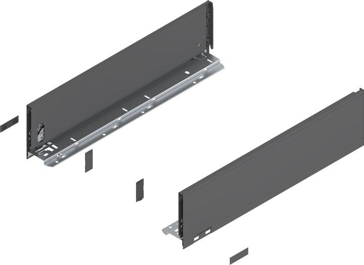 Blum LEGRABOX pure SET Höhe K, BLUMOTION S, 40kg, NL 500, Carbonschwarz