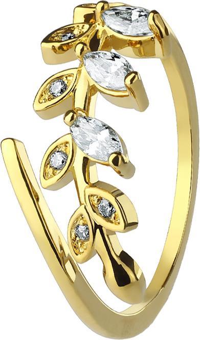 Immagine prodotto Star Piercing Anello placcato oro 14k con foglia di cristallo (54, Oro 917/22 K, oro 917/22 K)