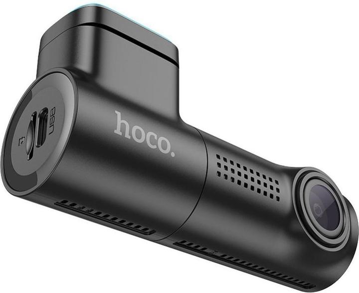 Produktbild Hoco Kopfhörer mit Mikrofon Autokamera mit Bildschirm 0,96" 1080P/30fps DV1 schwarz (Eingebautes Mikrofon, Akku, Bluetooth, Beschleunigungssensor, GPS-Empfänger, Nachtsicht, Eingebautes Display, Full HD)