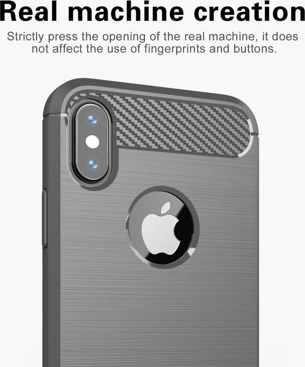 Produktbild Cadorabo TPU Ultra Slim carbon edelstahl Kombi Cover (Apple iPhone XS Max)