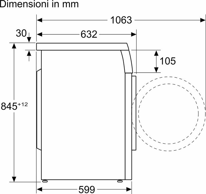 Actual product image Bosch Hausgeräte Series 6 front-loading washing machine 9 kg 1400 UmA IT model (9 kg, Left, EU plug)