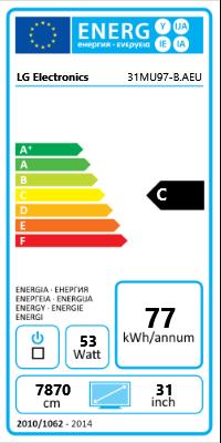 Energy Label LG 31MU97-B Digital Cinema 4K (4096 x 2160 pixels, 31")