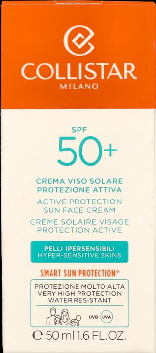Immagine prodotto Collistar CS Sun - Protezione Attiva Crema Viso Antirughe SPF 50+ (Crema solare viso, SPF 50, 50 ml)