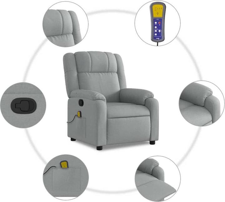 Produktbild VidaXL Massagesessel Hellgrau Stoff,Farbe: Hellgrau,Material: Stoff