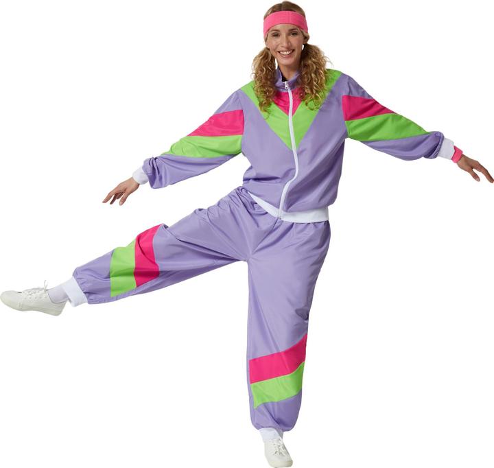 Actual product image tectake Women's Fancy Dress Costume - Retro 80s 90s Tracksuit (S)