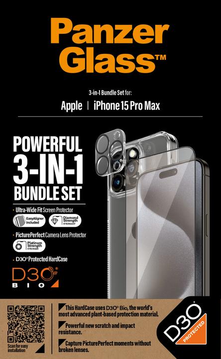 Produktbild PanzerGlass 3-in-1-Pack (1 Stück, Apple iPhone 15 Pro Max)