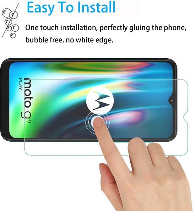 Produktbild Screenguard Motorola Moto G9 Play Panzerglas Schutzfolie Case Friendly Design (1 Stück, Motorola Moto G9 Play)