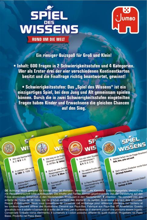 Actual product image Jumbo Game of knowledge Around the world card game (German)