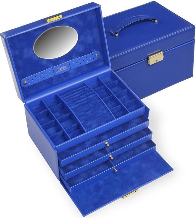 Sacher 74.519.561515 - Boîte à bijoux Karen colisimo bleu cuir pleine fleur