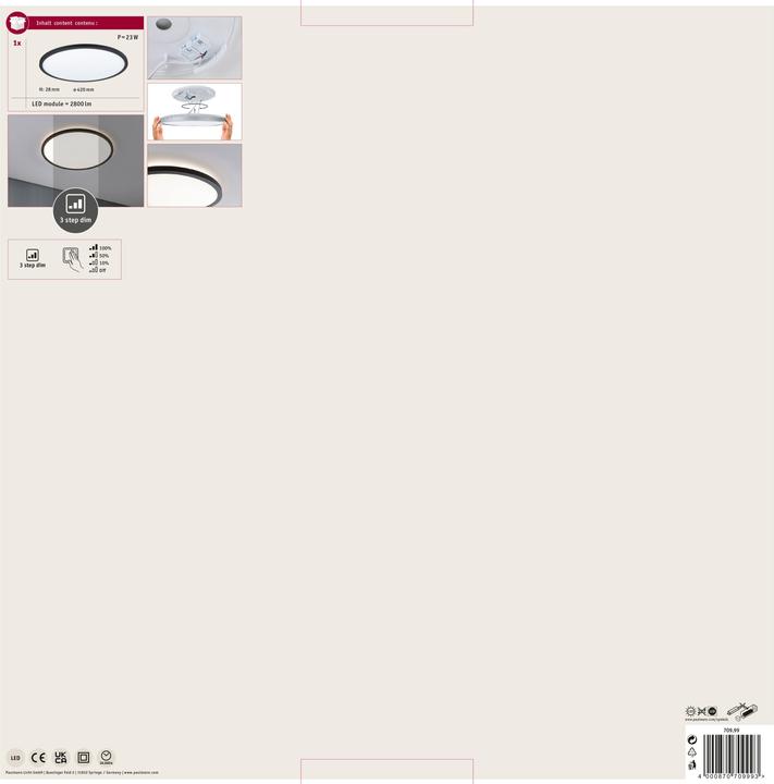 Immagine prodotto Paulmann Atria Shine Retroilluminazione 3-Step-Dim (2800 lm)